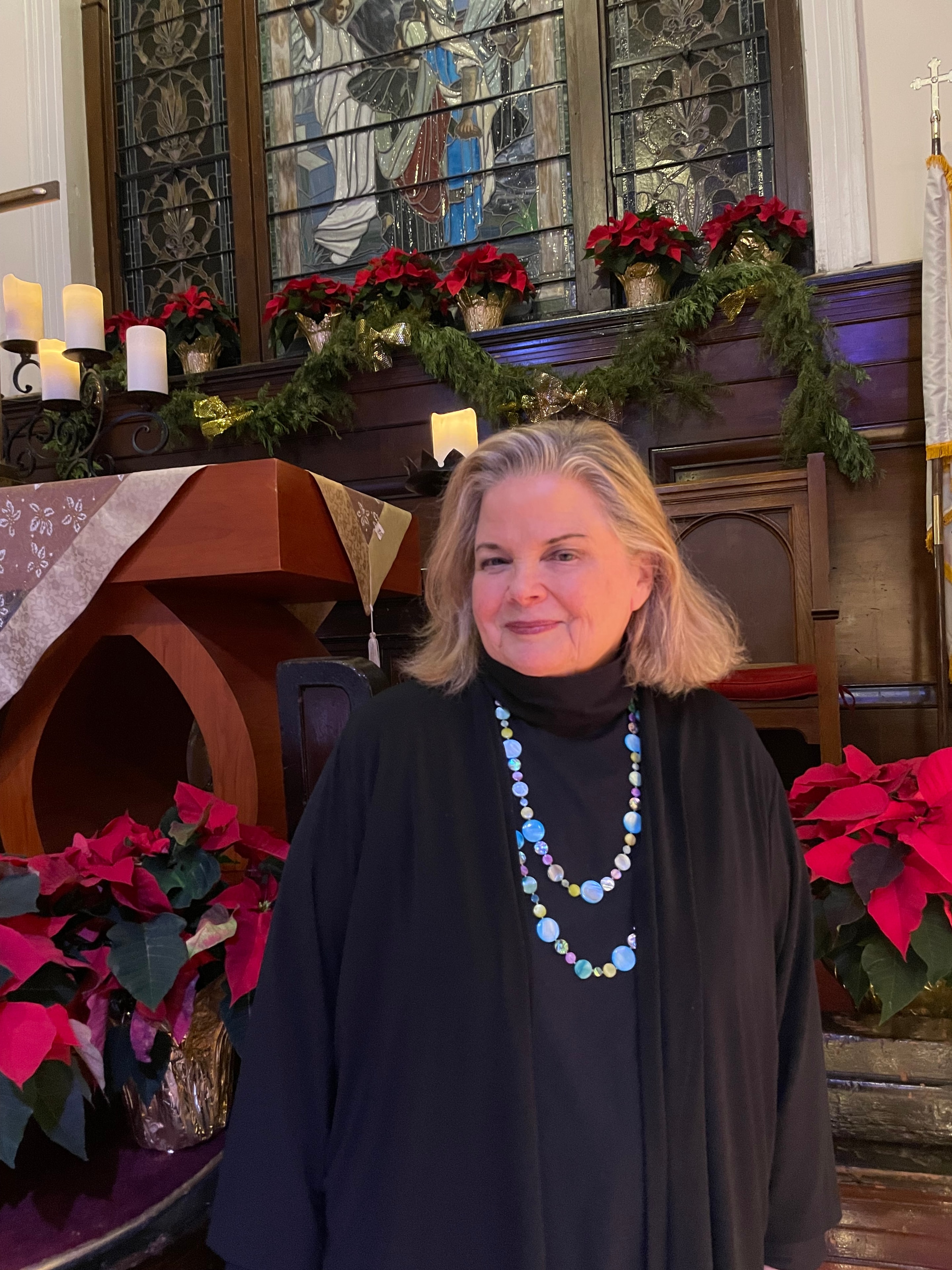 Pamela Thomas  at the Good Shepherd-Faith Presbyterian Church's Annual Christmas Concert, 2025.  Pamela is the Music Director at the church.