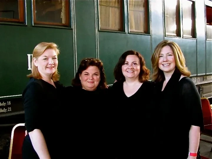 The "Four Divas' at the Budapest performance of "Defiant Requiem, 2010.  It took place at the huge Railway Museum and 5,000 people attended